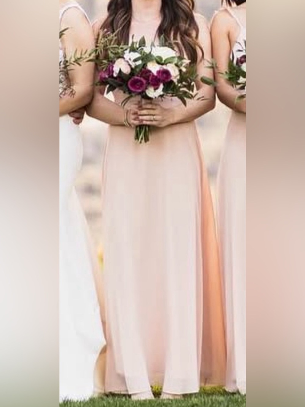 Lulu's Blush Pink Maxi Chiffon Dress